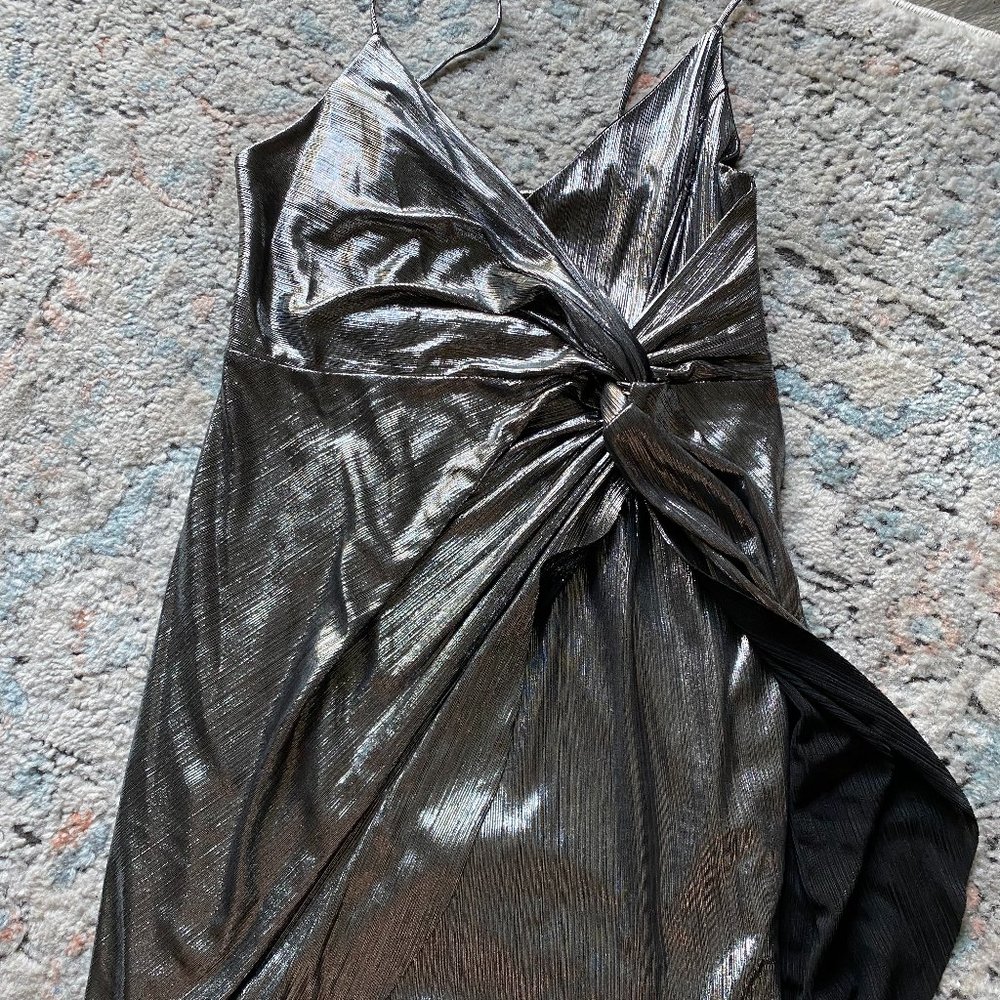 Silver NYE Wrap Dress!